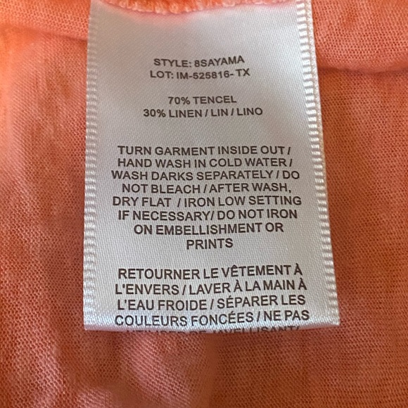 2/$25- DYNAMITE Salmon Pink Back Pleated Sleeveless Top - Picture 6 of 6